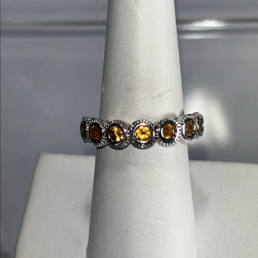 NWOT Chuck Clemency Sterling Silver Genuine Hessonite Garnet Designer Ring